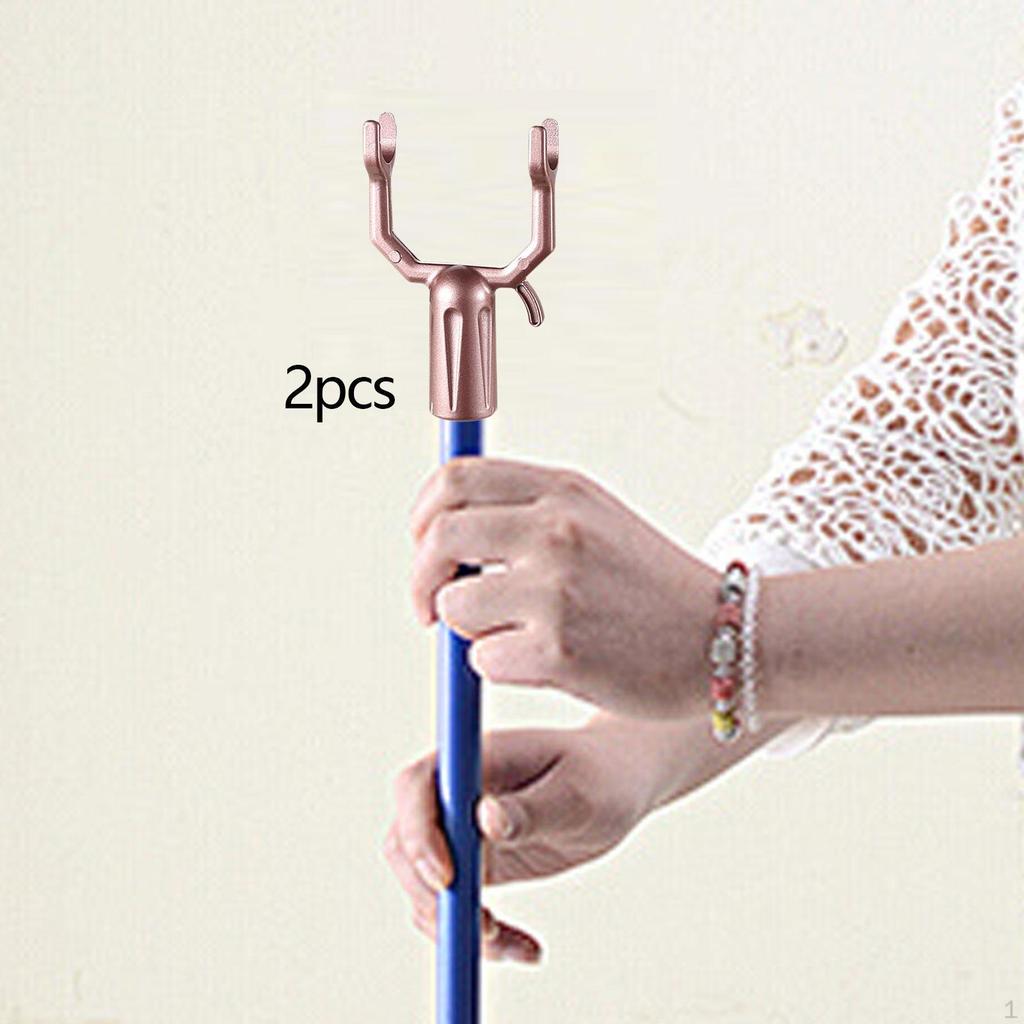 2 Pieces Clothes Pole Connecting Forks Heads Aluminium Alloy Hanging Replacement Support