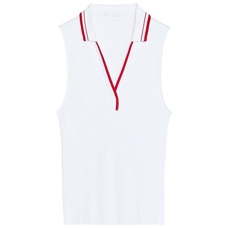 Zaprha2025 New Arrival Beautiful Casual Polo Tops Rib Polo Shirt T-shirt Female Silm Slim Looking 0858315