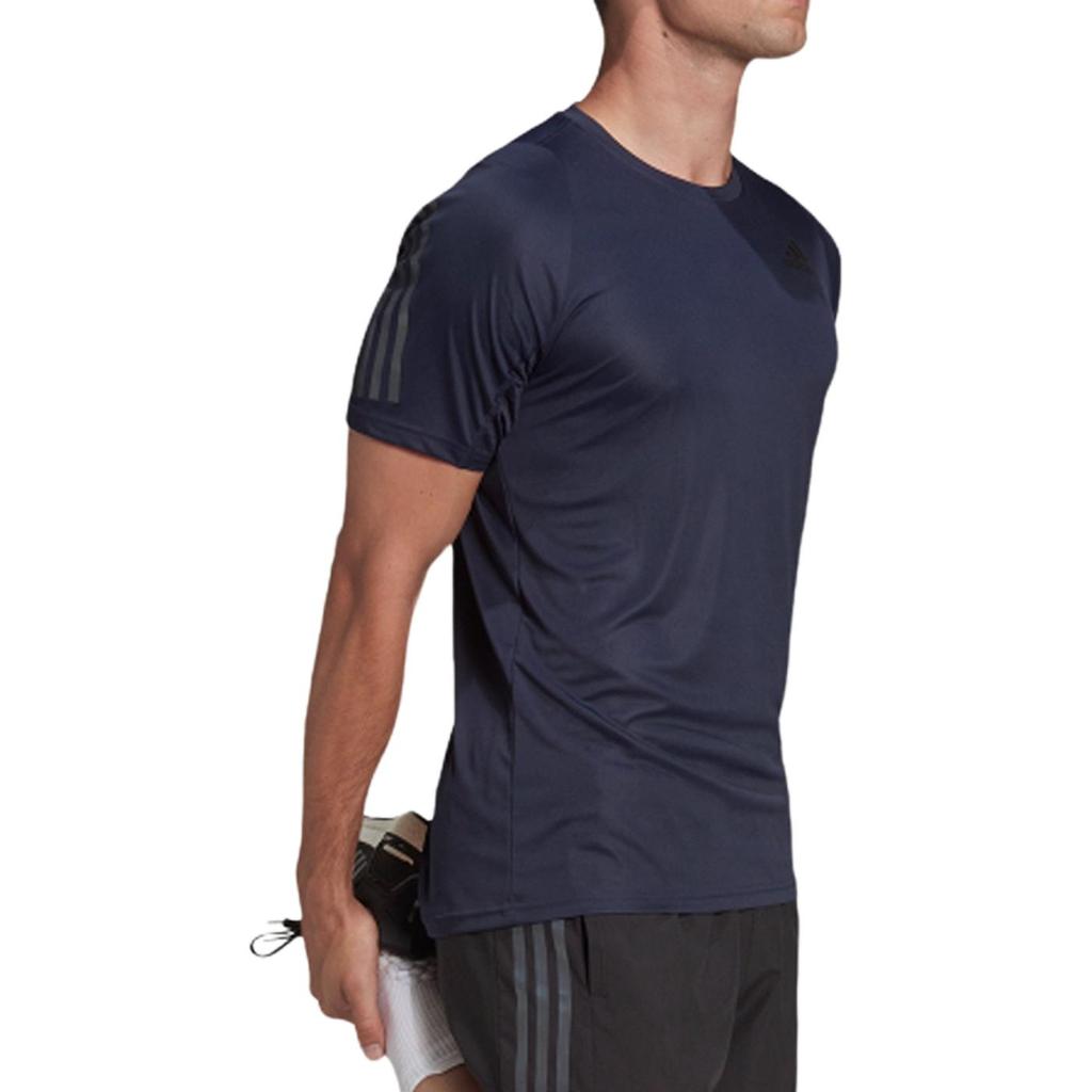 adidas Solid Color Crew Neck T-Shirt With Logo Print Men Tops Navy-Blue HE2475