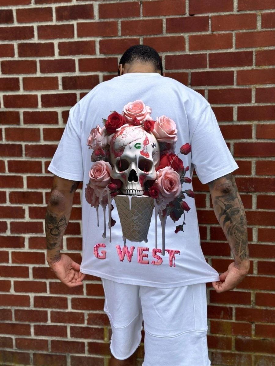 G West Oversized Ice Cream Skull Tee M