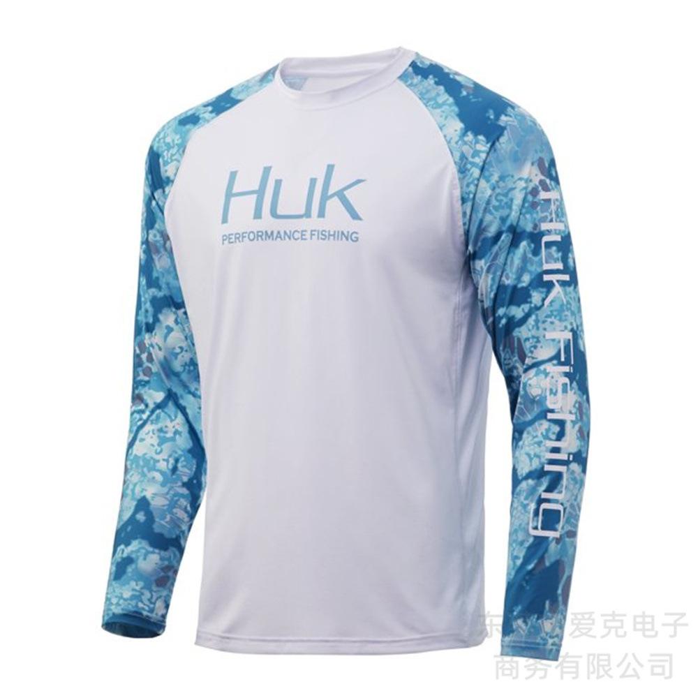 HUK fishing suit quick-drying long-sleeved summer outdoor sunscreen suit sportswear Luya fishing shirt breathable T-shirt men