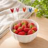 100Pcs Disposable Fruit Picks, Cocktail Picks with Decorative Leaves Flower Tips, Bamboo Skewers for Fruits Cakes Cocktails Snacks