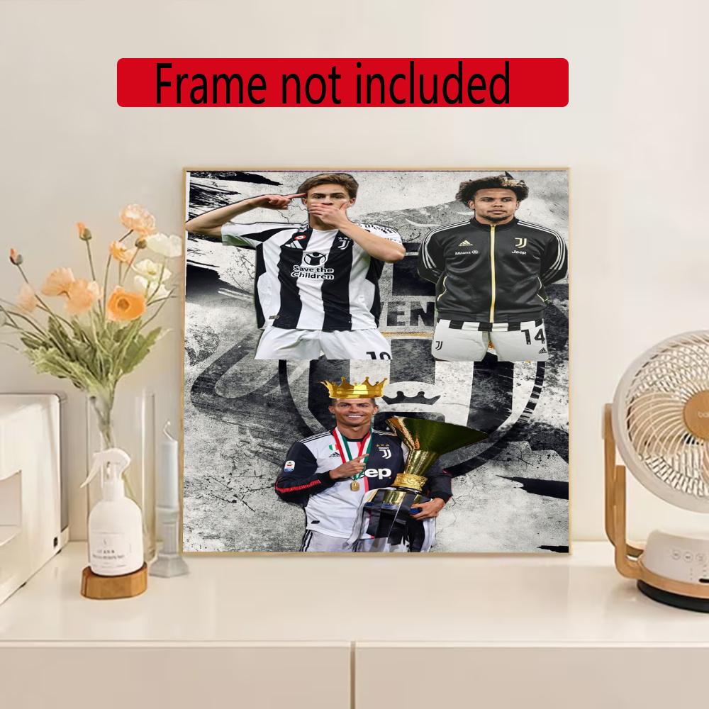 Juventus 5D Diamond Painting Round Diamond Rhinestones Mosaic Diamond Embroidery Wall Paintings Rhinestones Gift Frameless