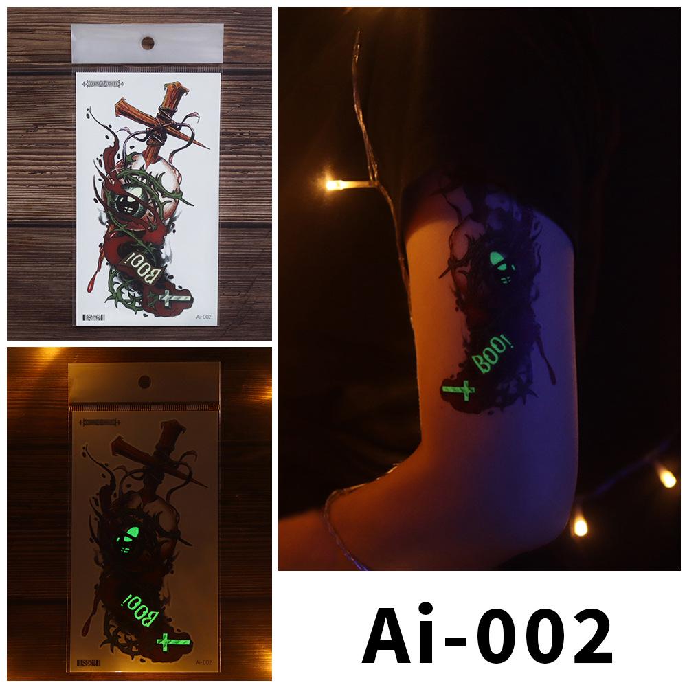 Rikalong Cross-border Halloween Luminous Temporary Spider Tattoo Stickers - Realistic & Scary Designs