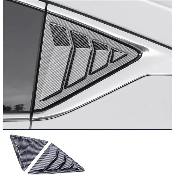 2PCS Car Rear Window Shutter Cover Trim Compatible For Cadillac CT5 Louver Side Vent Accessories(Gloss Black)