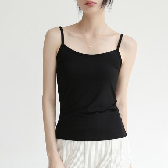 Summer Vest Sling Sleeveless Slim Version Tops Solid Color Soft Elastic Tank