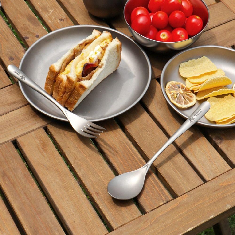 Environmental Outdoor Camping Fork Portable Light Titanium Cookware  Outdoor Tool