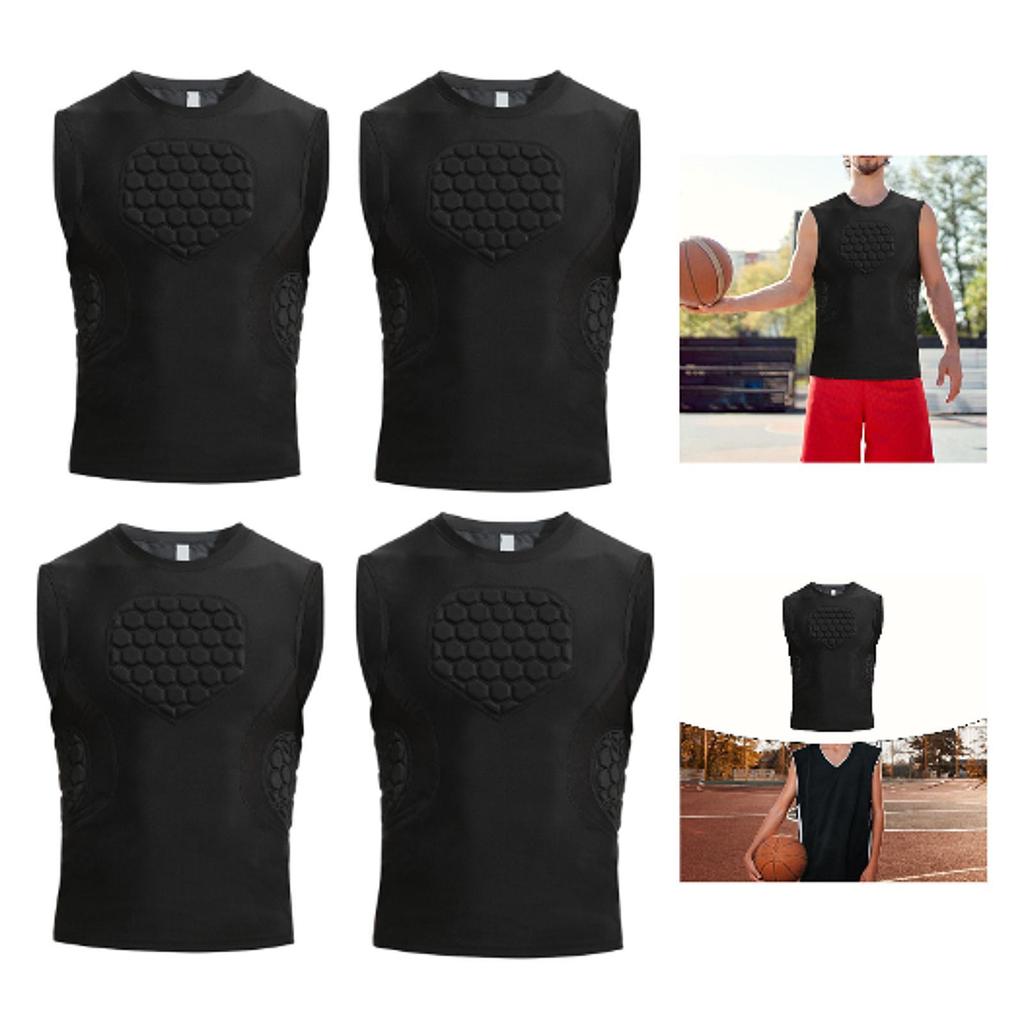 Men's Compression Shirt with Chest Protection for Sports Activities