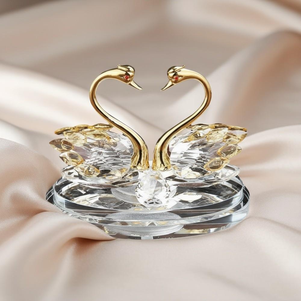 Exquisite Crystal Crystal Swan Ornaments Light Luxury Glass Swans Swan Figurines Car Interior