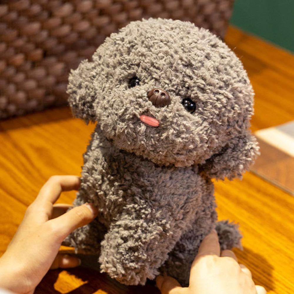 Simulation Bichon Frise Plush White Gray Puppy Plushies Doll Plush Dog Toy  Xmas Birthday Gifts