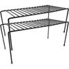 Kitchen Cabinet Wire Shelf Organizer Rack 2 Pack Sturdy Metal Shelf Risers Double Your Counter Space Great for Kitchen Freezer