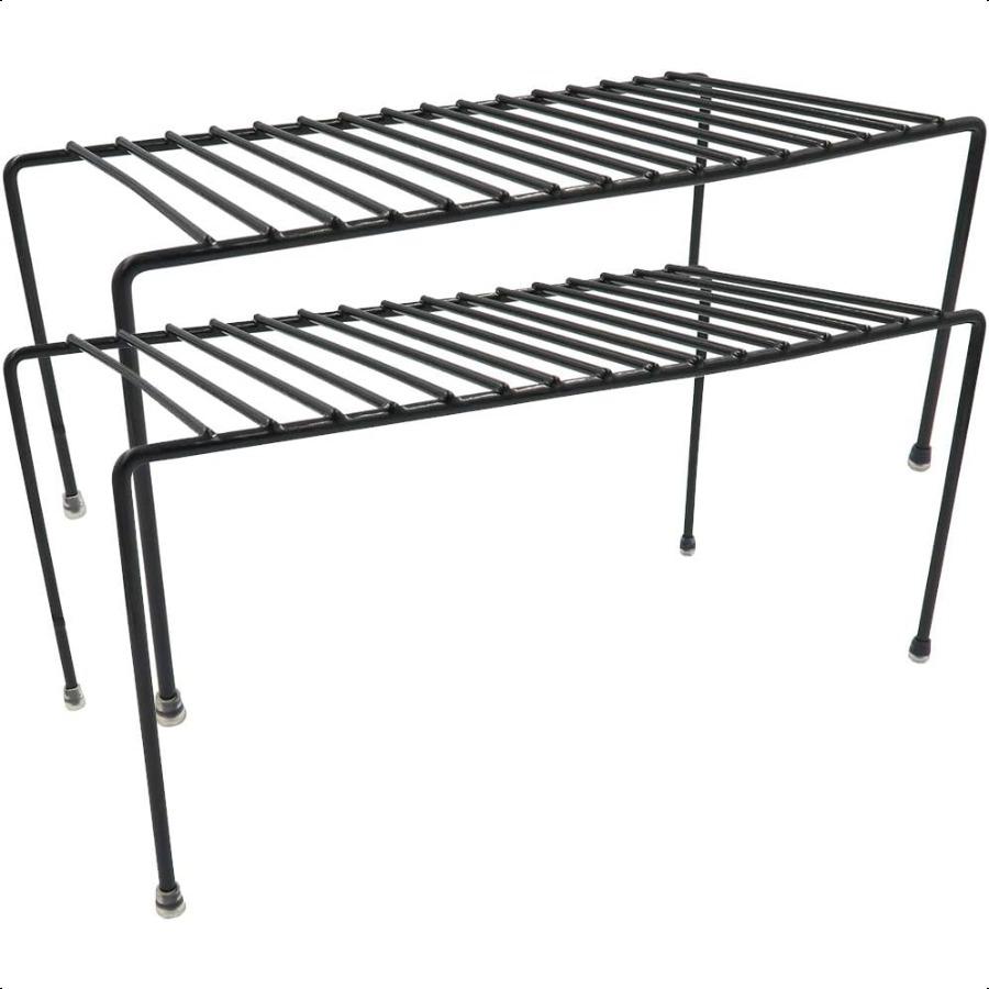 

Органайзер для проволочной полки кухонного шкафа, 2 шт., прочные металлические подставки для полок, удваивающие пространство на столешнице, отлично подходят для кухни, морозильной камеры United States