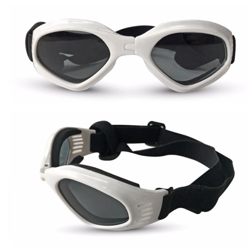 Foldable Dog Sunglasses for Outdoor Windproof Waterproof Pet Eye Glasses For Small Dogs With Adjustable Elastic Strap