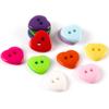100 Pieces Heart Shape Plastic Buttons Knitting Sewing Fastener Mixed Color Button with 2 Holes DIY Connector for