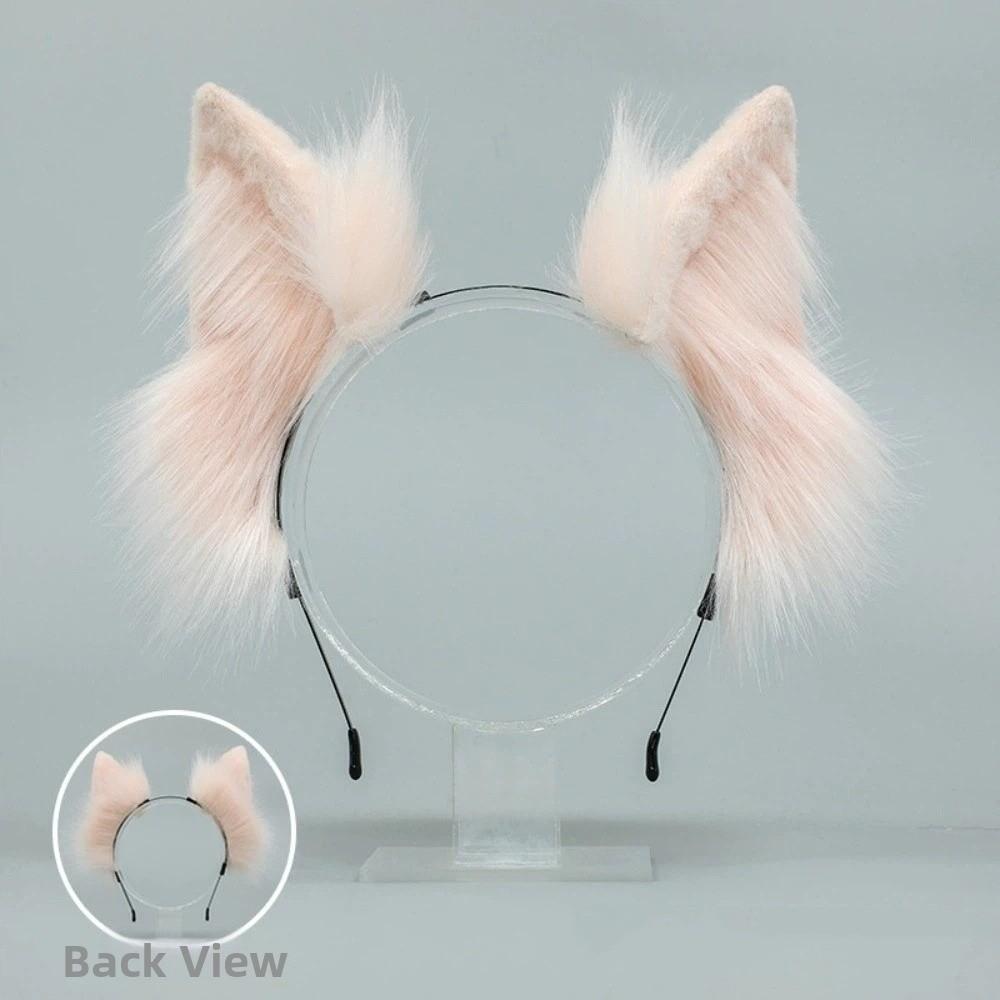 Faux Fur Cosplay Headwear Solid Color Animal Ear Headban Fashion Cat Ears Headband  Women