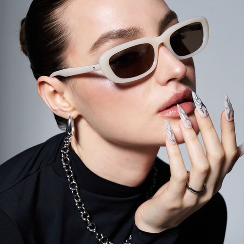 

RECLOW ASHER SUNGLASS IVORY FREE