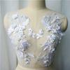 Appliques Sew White Black Wedding Gown Appliques 3D Flower Tassel Beads Lace Appliques Sew Patch