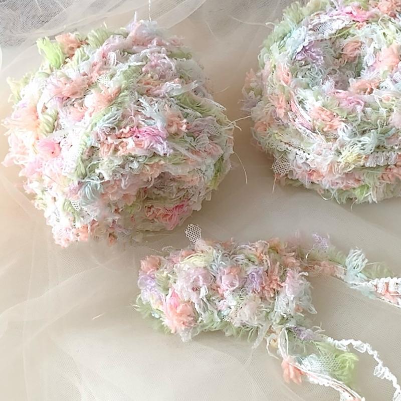 50g Pletení Tkaní Faux Mink Vynikající Směsová Příze Tkaná Šála Řemeslné Materiály Ručně Pletený Háčkovaný Květinový Design Roztomilý Vícebarevný