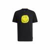 Smiley Print Sports Crew Neck Short Sleeve T-Shirt for Men, Black