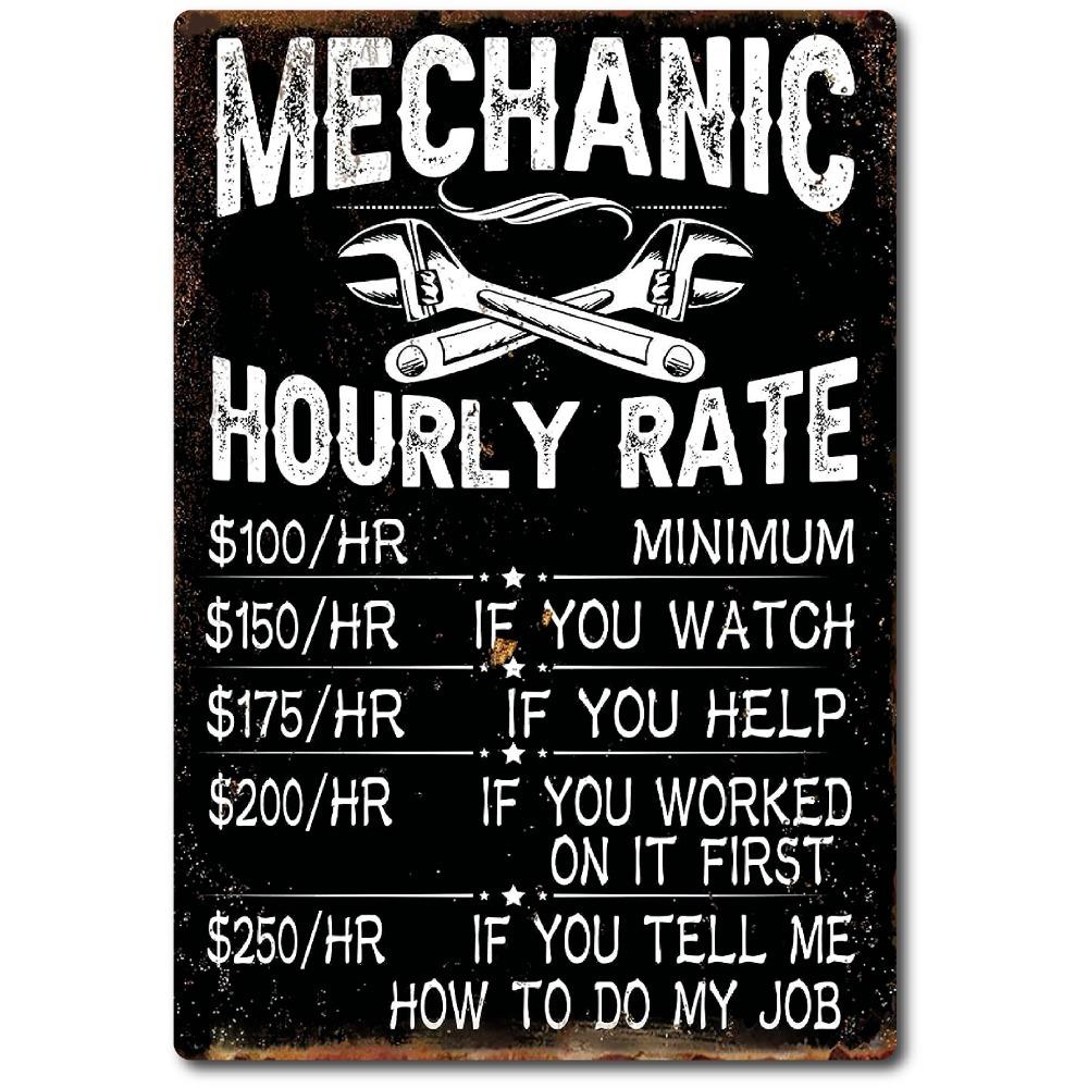 US Mechanic Garage Vintage Retro Tin Sign door Wall Decor Metal Bar Pub Poster