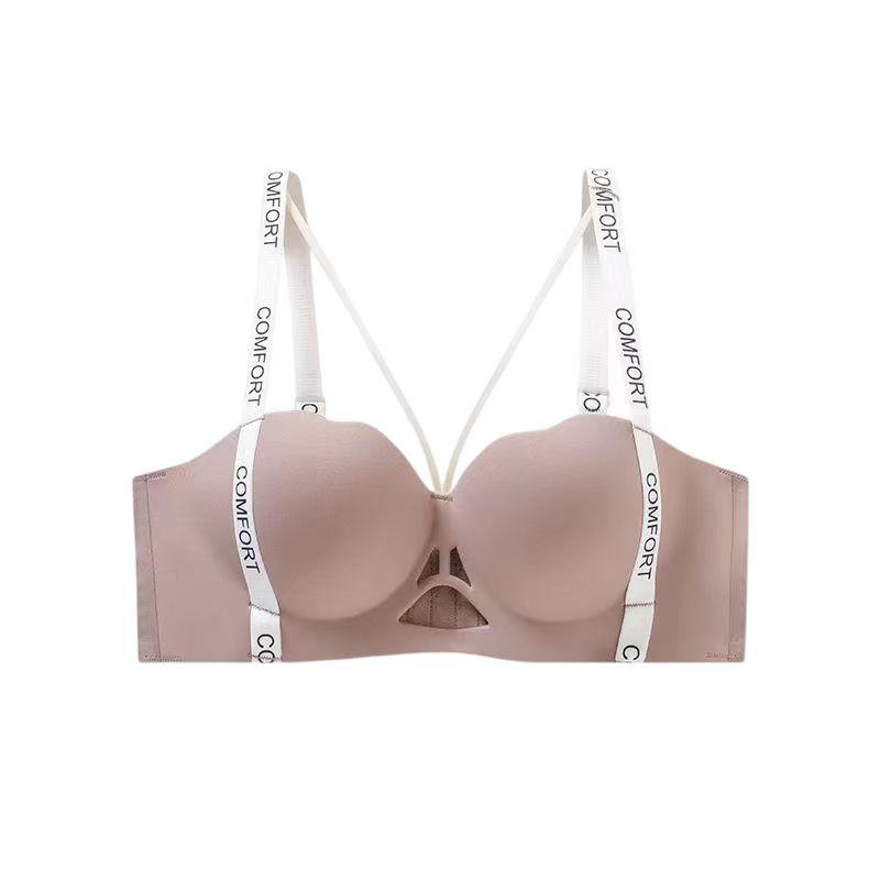 2025 Seamless Smooth Cup Bra with Heart Letter Straps - Super Lift Push Up Cartoon Design