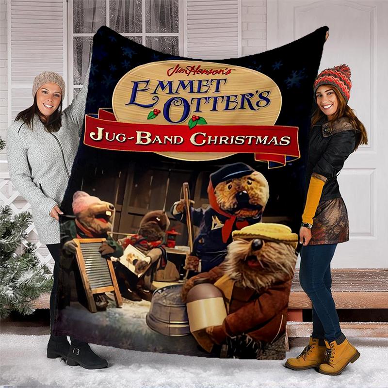Emmet Otter's Jug-Band Christmas Theme Printed Blanket - Perfect for Couch, Bed, Travel & Outdoor Use | Machine Washable, Cozy & Durable.