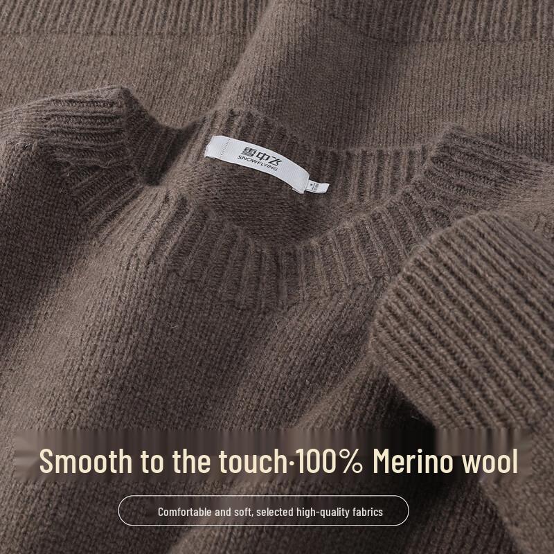 SNOWFLYING Women's 100% Lambswool Crew Neck Sweater