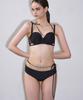 VINAJ N Chain Ribbon Halter Half-Cup Bikini Bra (Black)