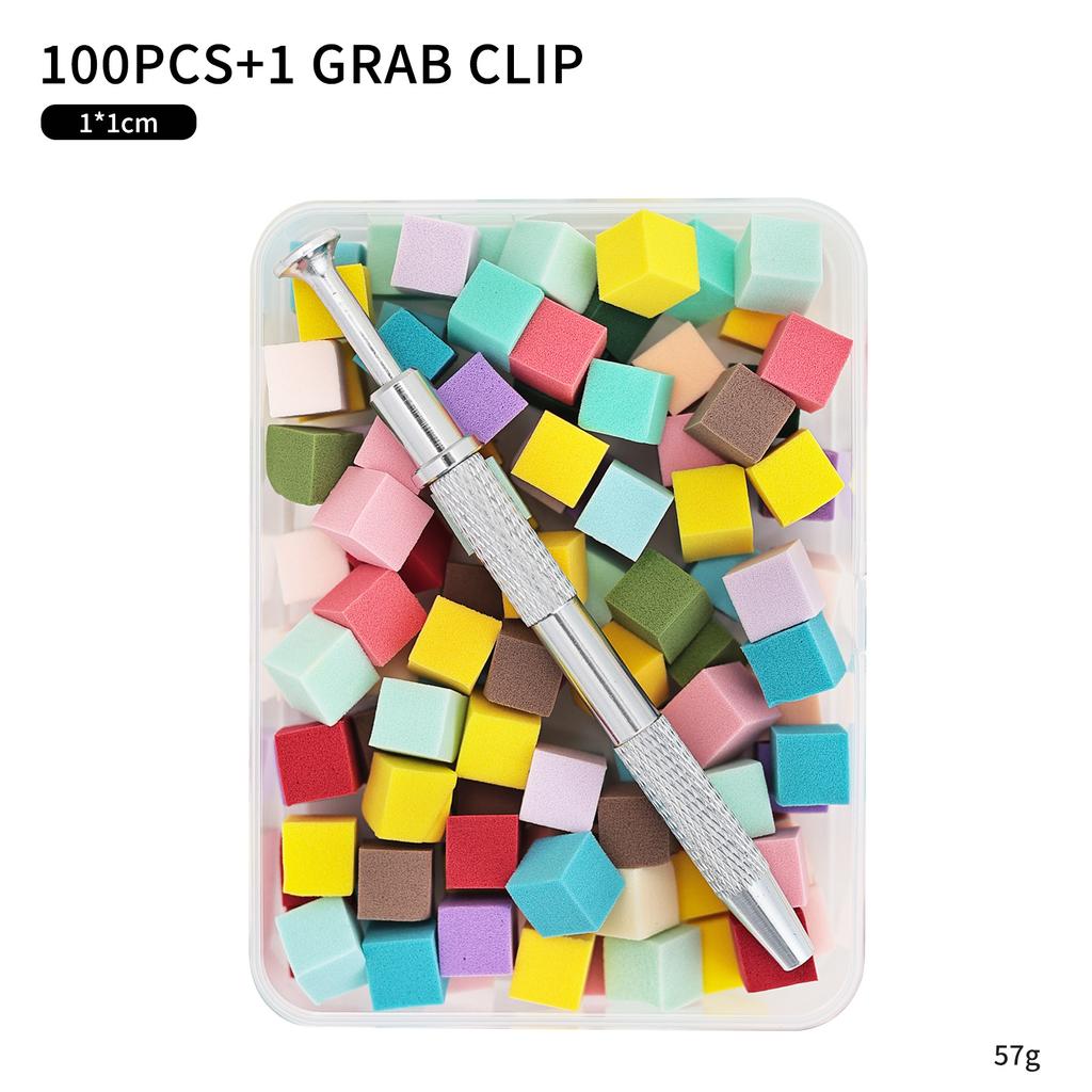 100Pcs Square Nail Art Sponge Set Gradient Nail Brushes Gel Polish Design Nail Sponge Grab Pen Nail Design Manicure Supplies
