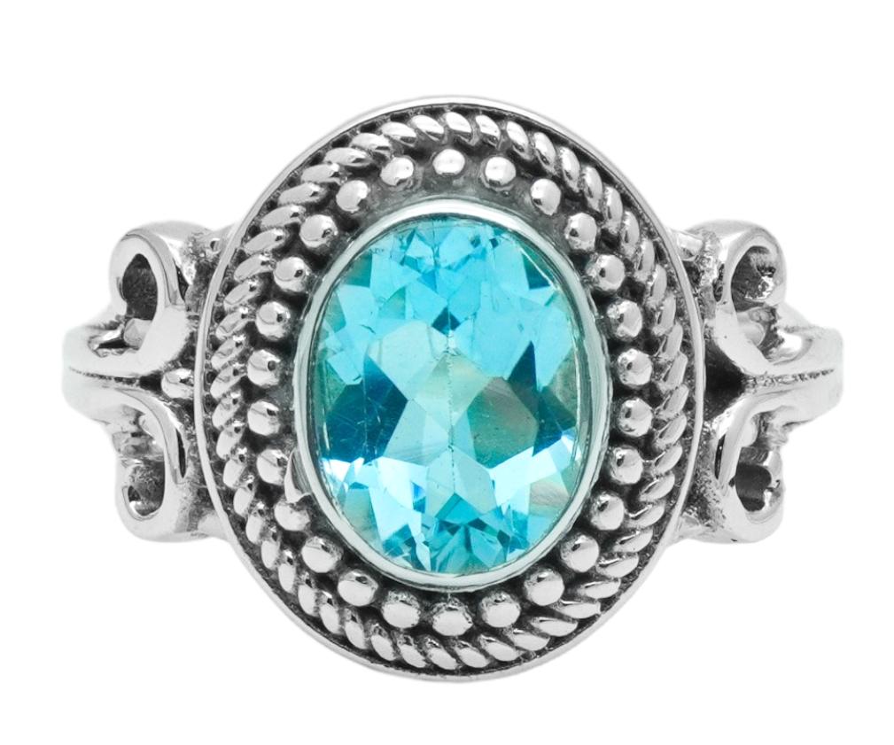 925 Sterling Silver Natural Gemstone Women's Ring, Handmade Pure Silver Ring for Her