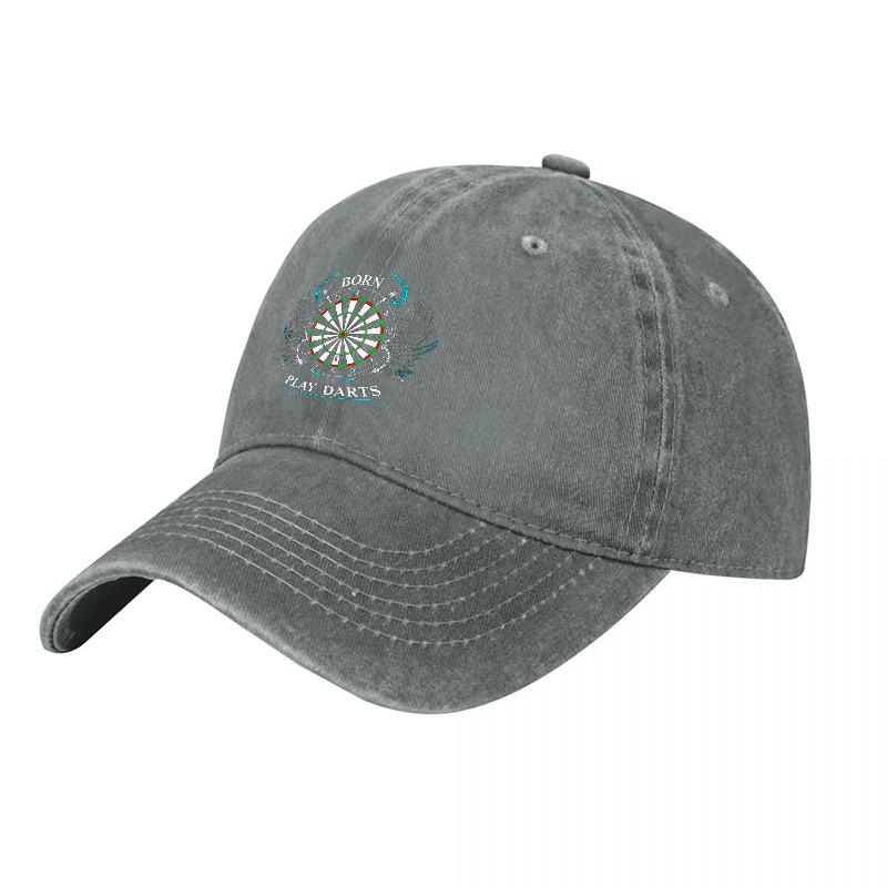 Darts Play Washed Cotton Baseball Cap Unisex Adjustable Hat with Embroidered Logo for Outdoor Sports Casual Wear