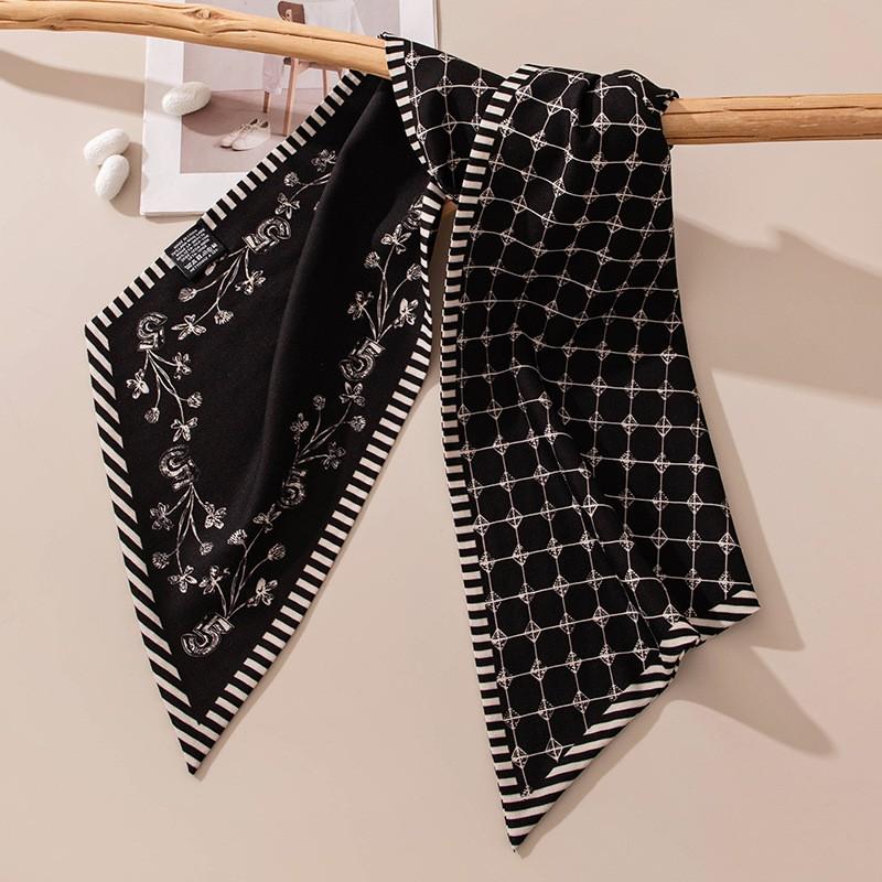 2026 Silk Wool Double Layer Scarf Light Luxury Fashion Neck Warmer