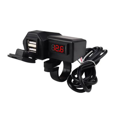 Motorcycle Phone Charger Multifunction Motorcycle Dual USB Adapter Fast Charging with Voltmeter