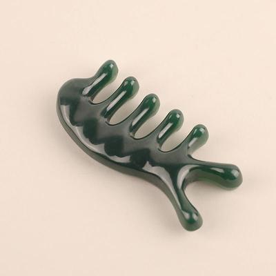 Meridian-Massagekamm mit fünf Zähnen aus Kunstharz, für Kopf, Gesicht, Hals, Akupunkturtherapie, Schaber, Kopfhautentspannung, Massagegerät mit breiten Zähnen