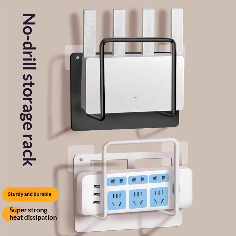 Compact Wall-Mounted Router Set-Top Box Holder No-Drill for Efficient Space Use