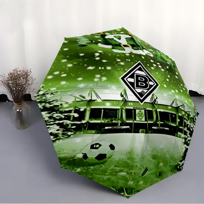Printed Borussia Monchengladbach logo Printed Folding Umbrella,Outdoor,Leisure,And Travel Umbrella,Durable Umbrella Fabric,Birthday And Holiday Gift