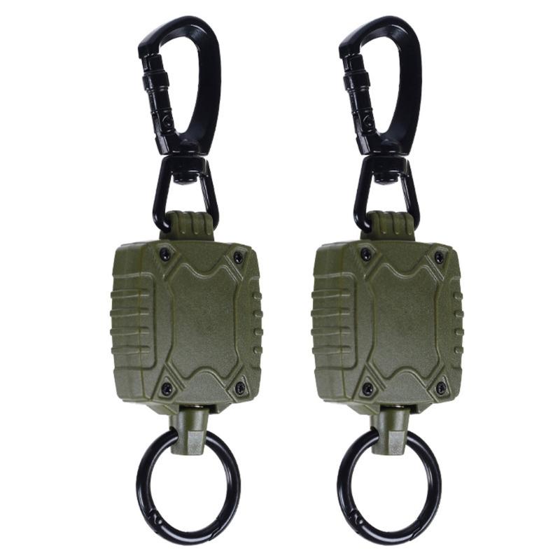 Retractable Keychain Heavy Duty Badge Holder Reel with Belt Clip 23'' Steel Wire Cord Heavy Duty Carabiner Key Holder