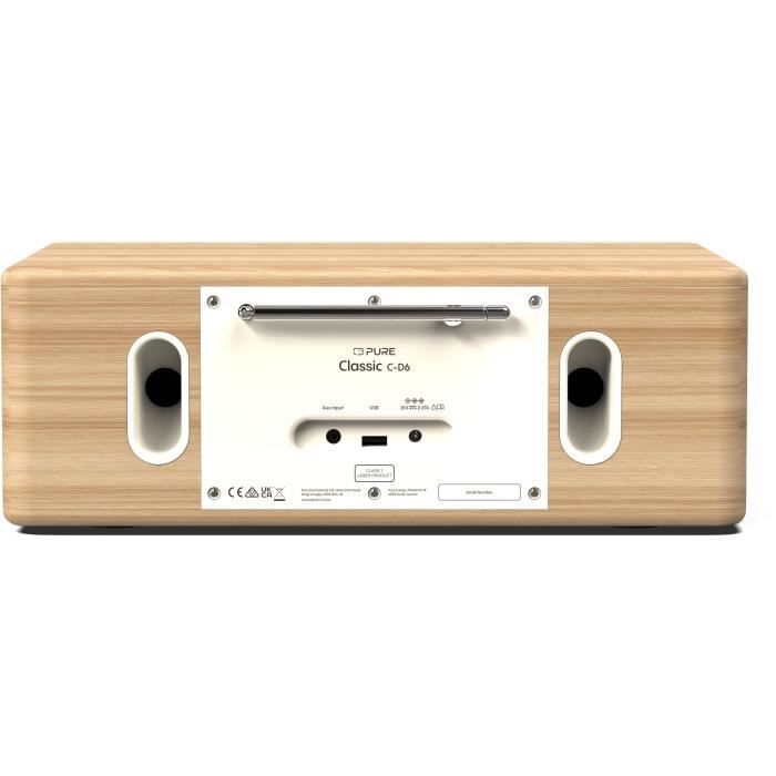 Lecteur CD &amp; radio numérique - PURE - Classic C-D6 - Blanc Coton/Chêne