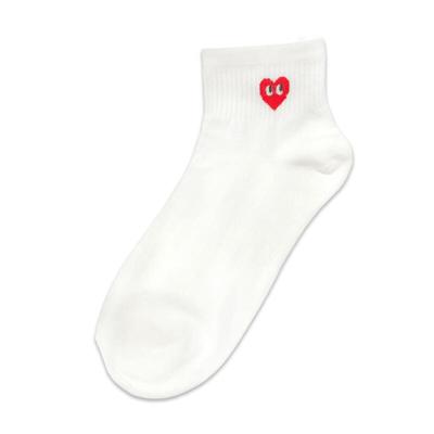 Choose 1 of 3 Domestically Produced Women's Petite Heart Mid-calf Socks, Daily Cotton Socks