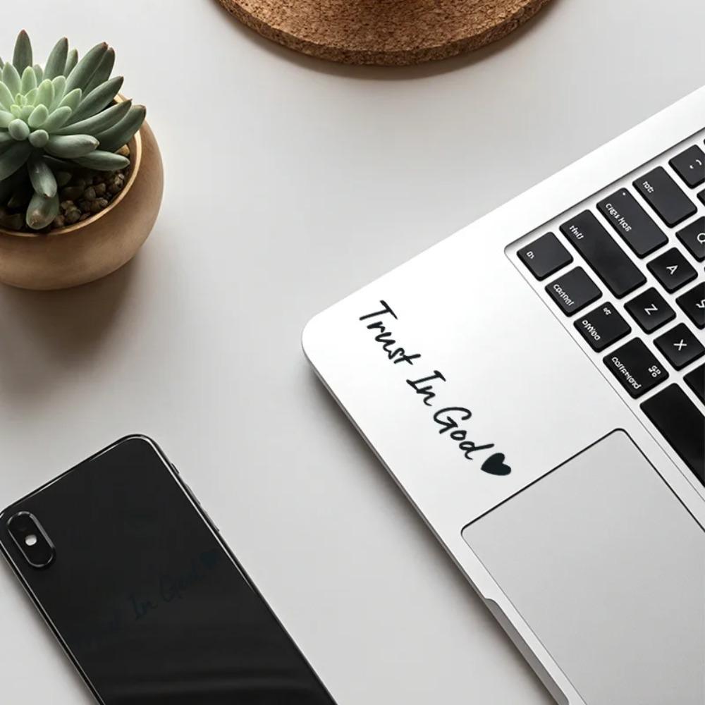 2pcs Trust In God Car Rearview Mirror Sticker Vinyl Graphic With Heart Cars Trucks Windows Laptops Decal Faith Hope Love Teacher Christamas Gift