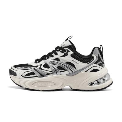 Gummi Moonwalker 2 Luftpolster Panda Schuhe Bequem Vielseitig Niedrige Schnürschuhe Damen Sneaker Schwarz Weiß 177606-WBK