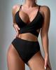 New Swimsuit Female Sexy Cross Hollow Bikini Swimsuit Pit Strip Solid Color Split Swimsuit