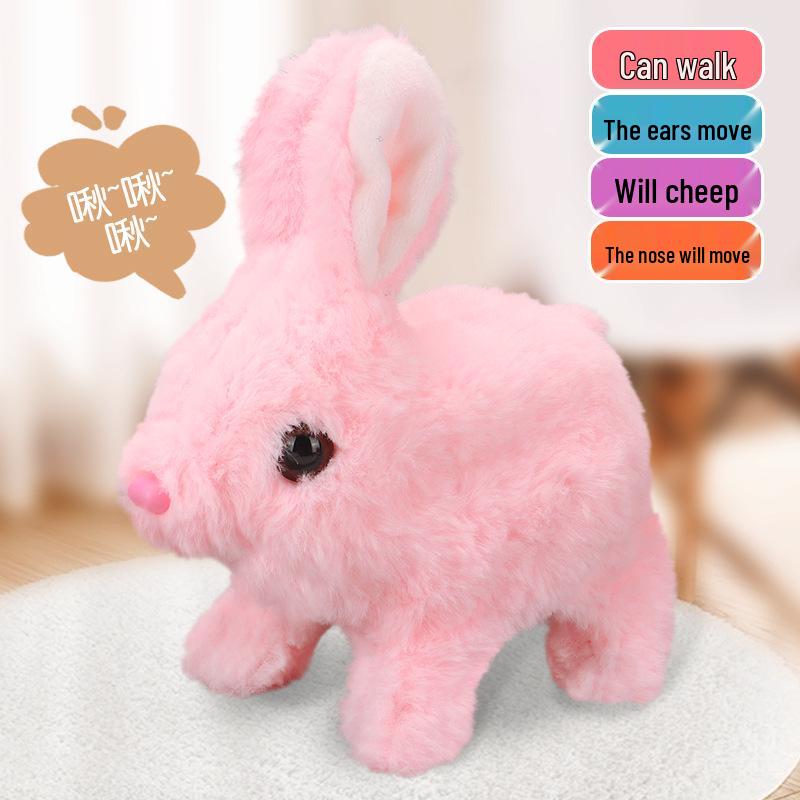 

Электрическая плюшевая игрушка-кролик для девочек с рюкзаком для хранения в виде домика