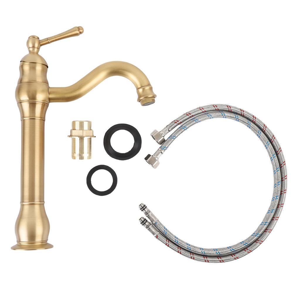 Torneira de Água Quente e Fria para Lavatório de Banheiro Torneira Elegante Fácil de Limpar Monocomando à Prova de Vazamento de Cobre para Banheiro