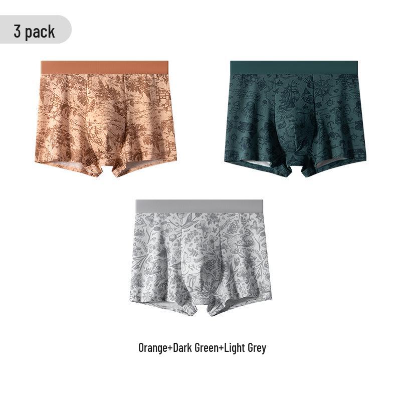 Herren Reine Baumwolle & Maulbeerseide Antibakterielle Boxershorts – Atmungsaktiv, Elastisch, Bequem Neuer Stil