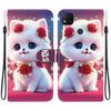 Handgefertigte PU-Leder-Klapphülle für Redmi 9C / Redmi 9 Activ / Xiaomi Poco C31 Rutschfeste Stoßfeste Hülle mit Handschlaufe & Herz/Rose Katze Designs