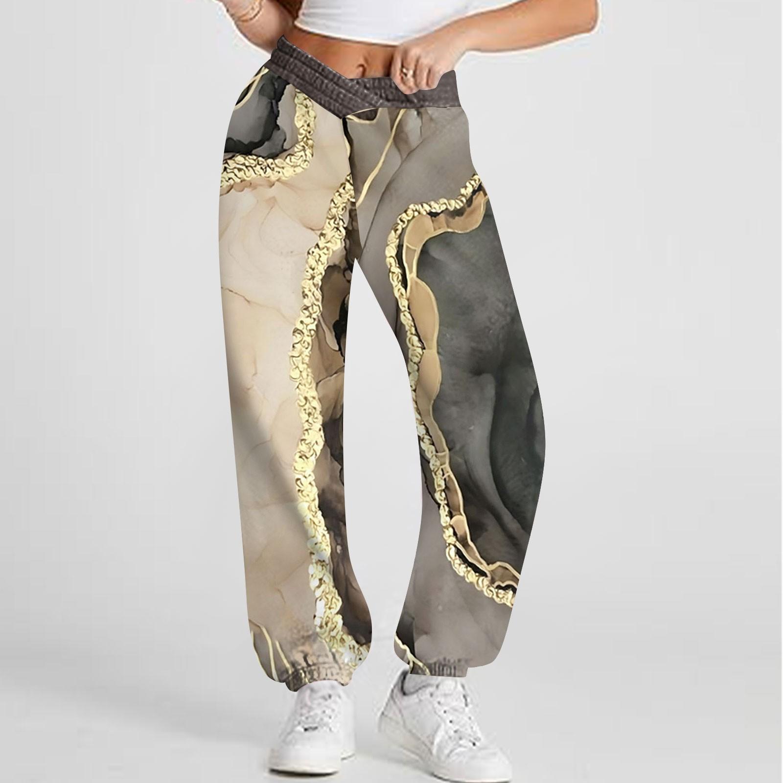 

Женские повседневные модные спортивные штаны с принтом, спортивные штаны, брюки, эластичные брюки с завязками на талии L