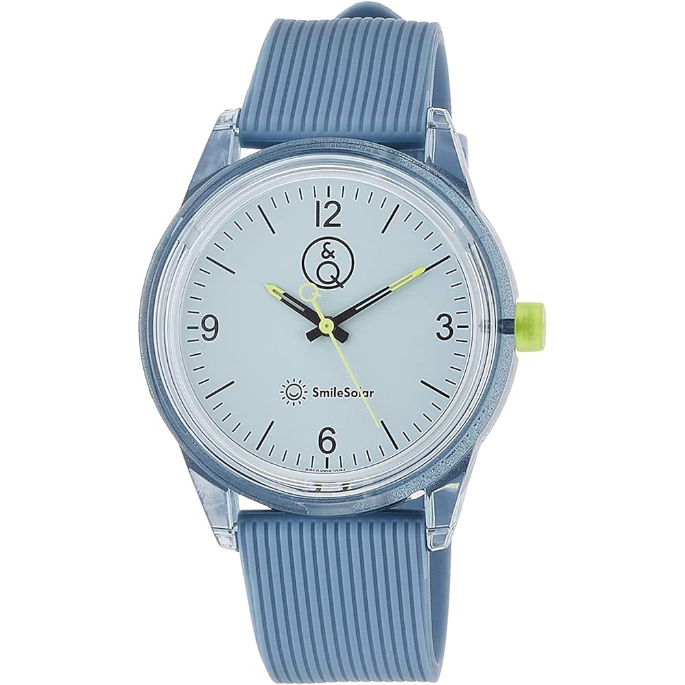 Q&Q SmileSolar Analog Solar Watch Waterproof with Urethane Strap Blue for Men