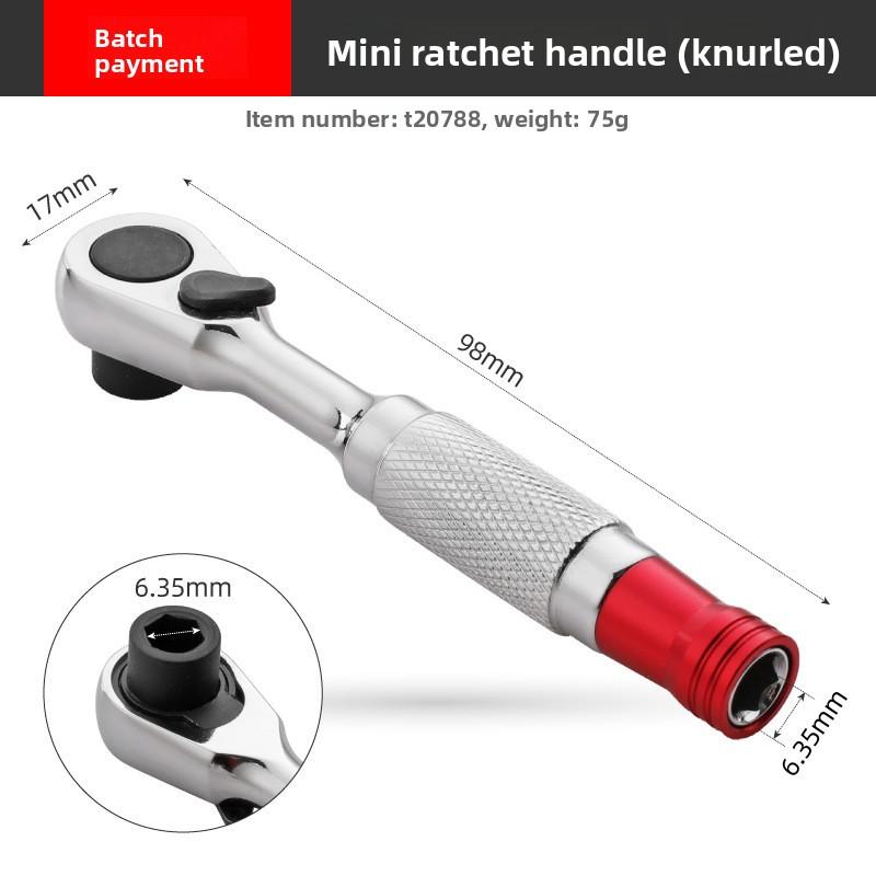 Chiave a cricchetto doppia testa 1/4" Cricchetto rapido Set di chiavi a bussola doppie mini Attrezzi manuali per officina biciclette