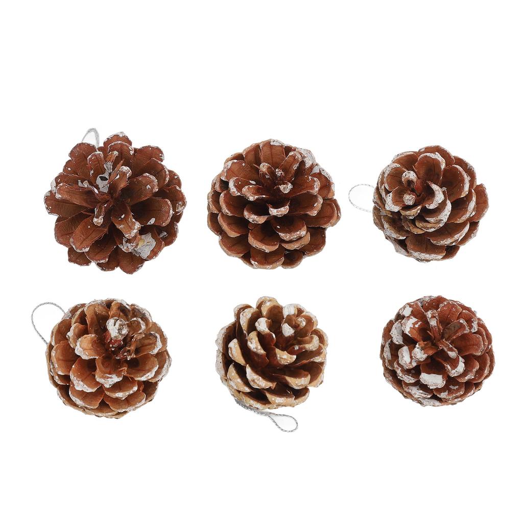 48pcs Christmas Pine Cones Ornaments with String Rustic Pine Cones Fall Decoration for DIY Crafts
